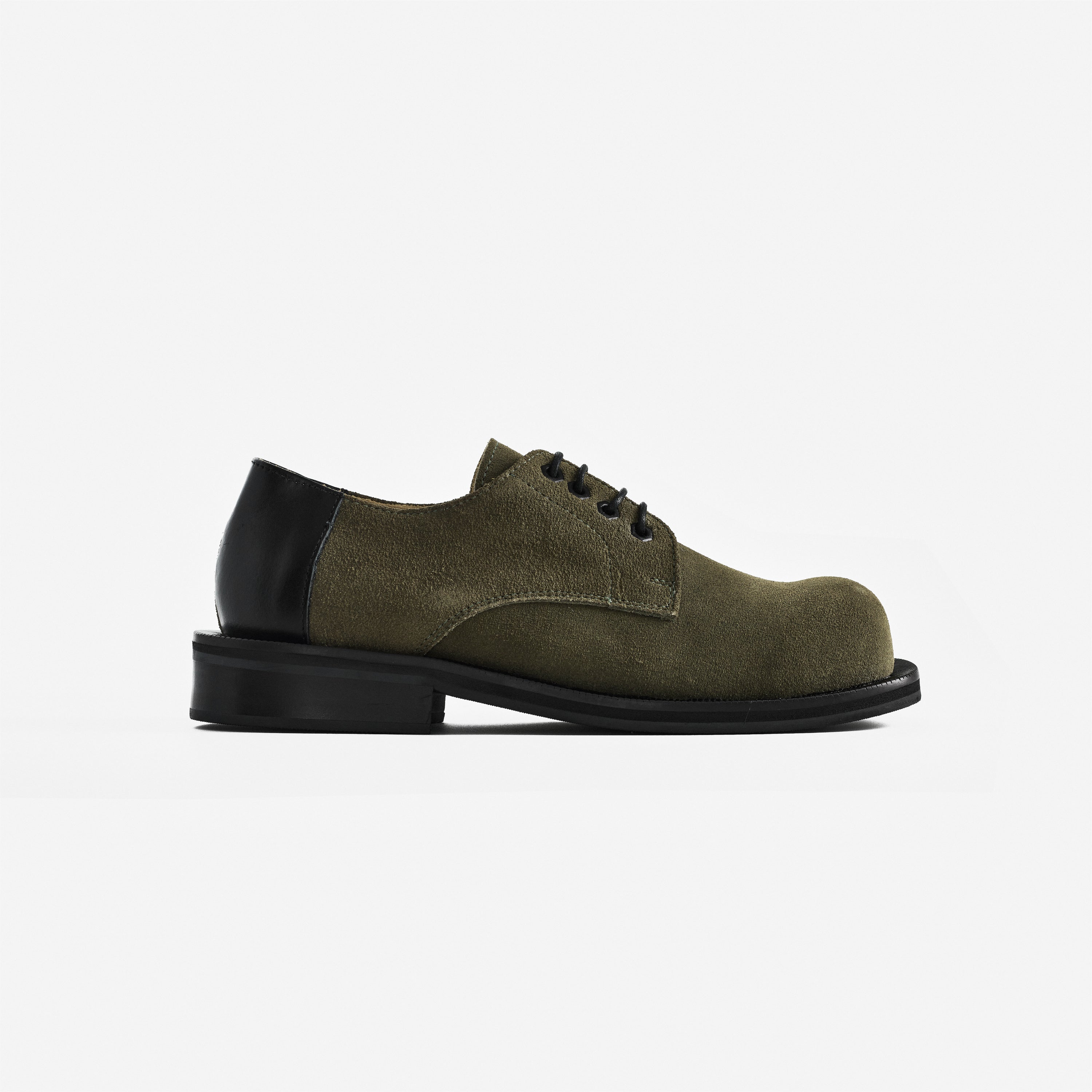 Derby Wide Toe Olive Black
