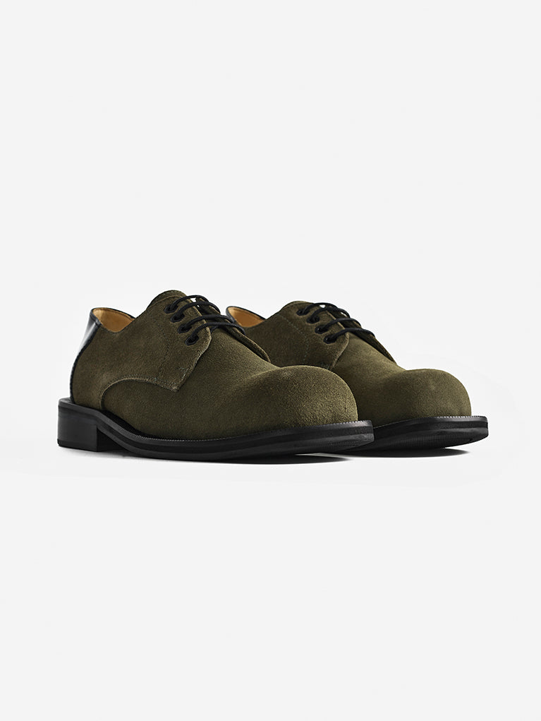 Derby Wide Toe Olive Black